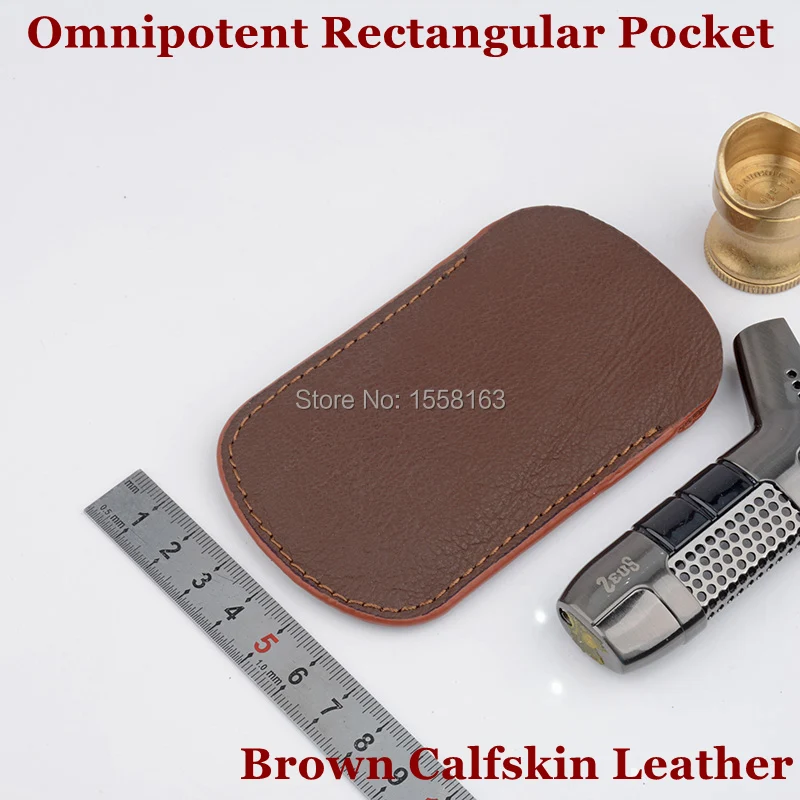 

Dark Coffee natural Calfskin Omnipotent Rectangular Pocket Cigar Cutter Pocket For Elite Level Cigar Aficionado