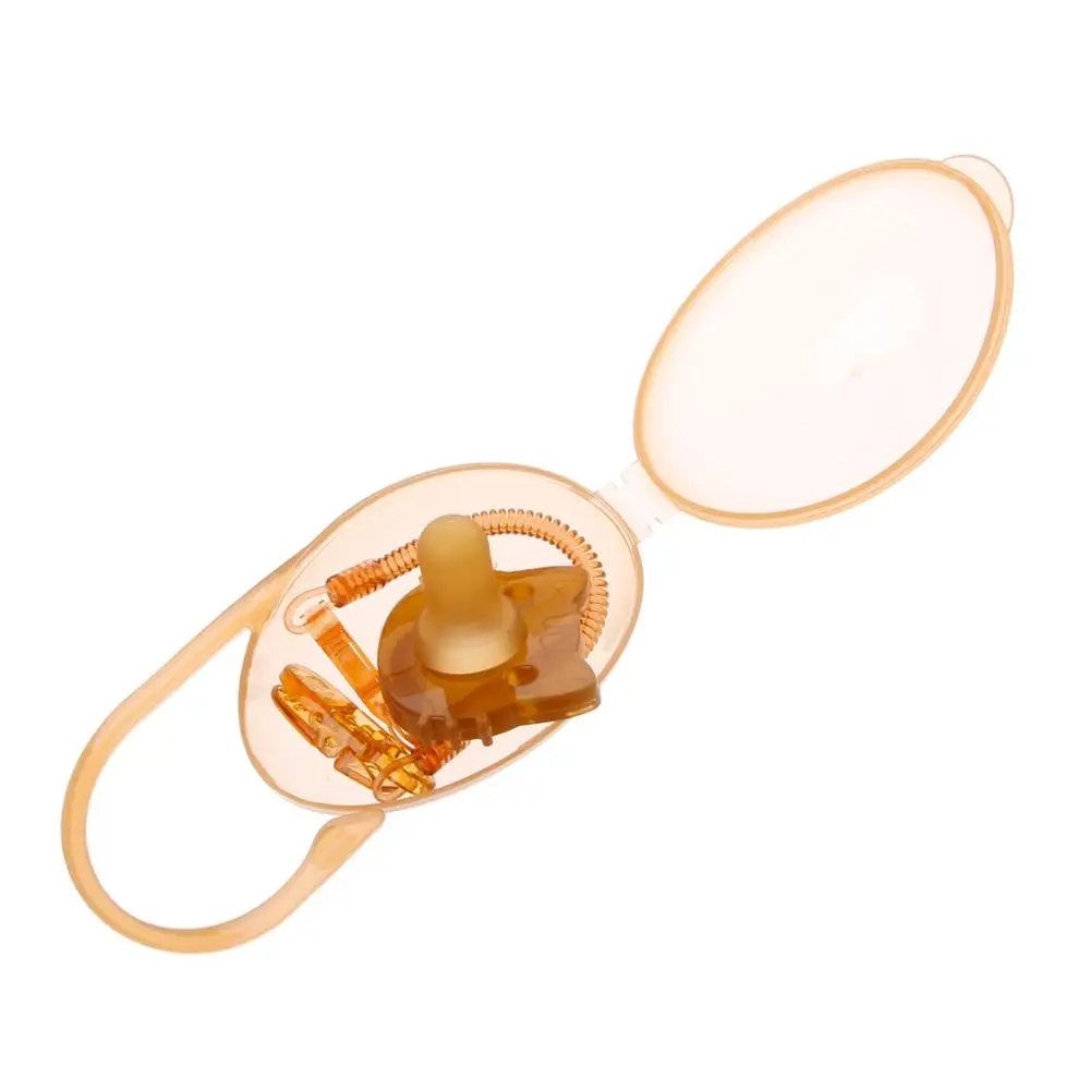 Spring Soother Nipple Clip Chain With Baby Pacifier and Portable Box Infant Toddler Dummy Holder Strap | Мать и ребенок
