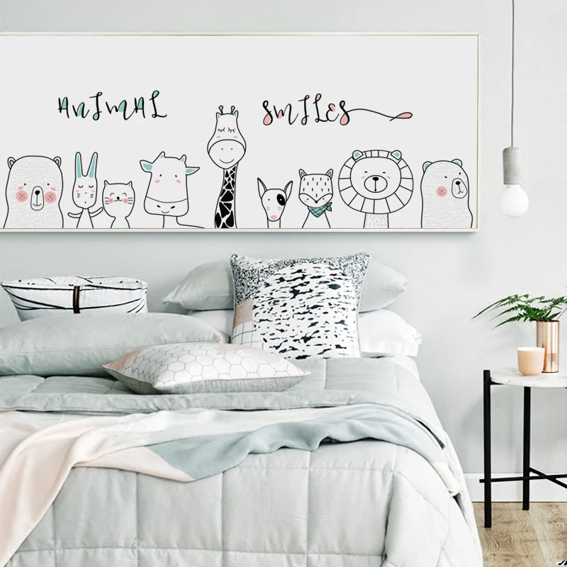 Плакат на холсте с изображением животных коровы собаки лисы|picture wall|print posterart painting