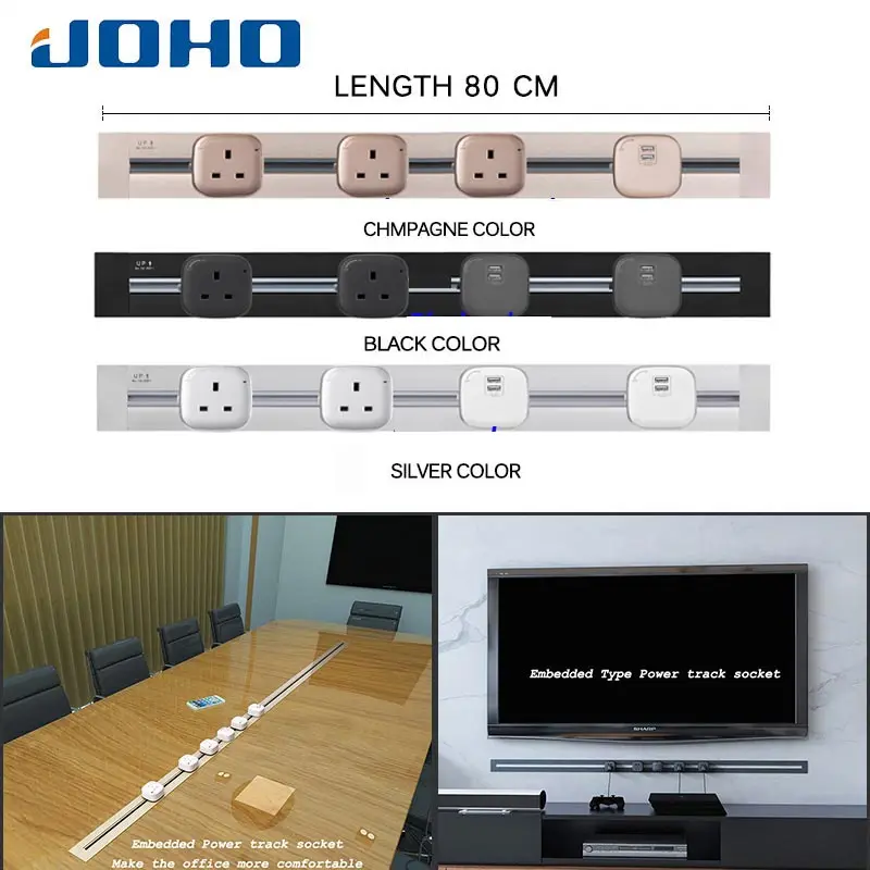 JOHO Горячее предложение алюминиевый сплав 8000 Вт 80 см Usb розетка электрическая 2 USB