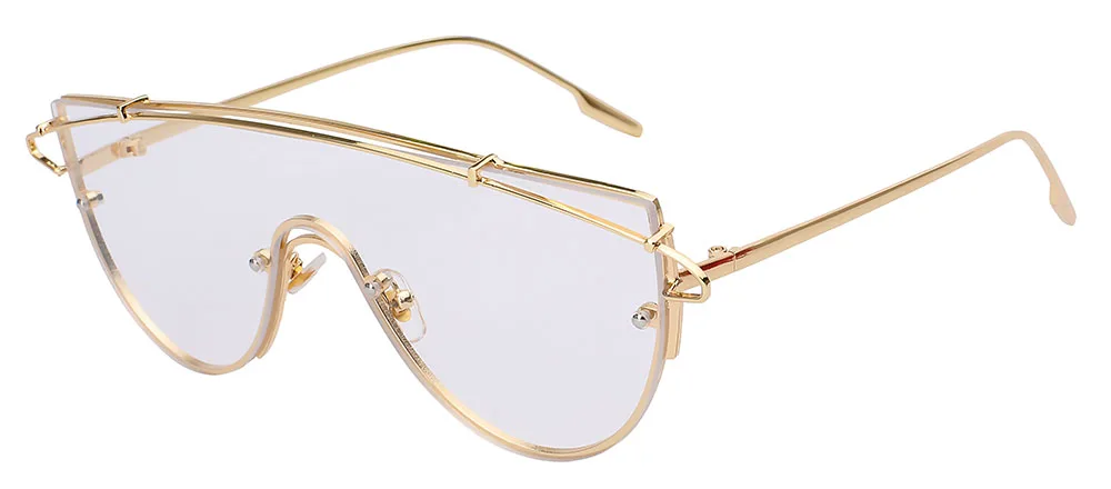 Gold w clear lens XIU крупные женские солнцезащитные очки Брендовые дизайнерские модные винтажные Ретро очки летний стиль женские солнцезащитные очки UV400 - Цвет линз: Gold w clear lens