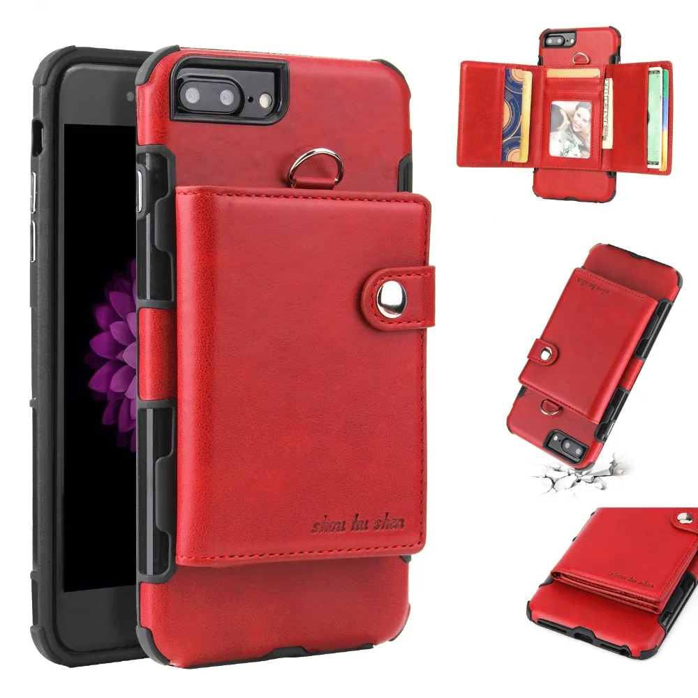 Телефон чехол для iPhone 6 6s 7 8 plus X XR XS XSMAX Trifold Чехол портмоне держатель подходит карт