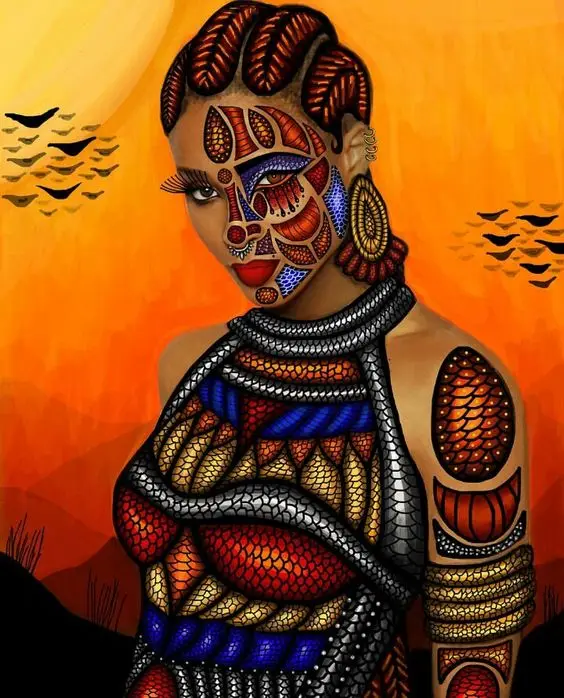 5D DIY Full Square/Round Diamond Painting Cross Stitch African Women Diamond Embroidery Diamond Mosaic Paintings Home Decor Gift - Цвет: DP-857-5