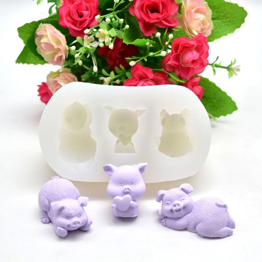 3d формы сердца свиньи силиконовые формы помадки Diy формы мыла украшения торта формы пищевой Конфеты выпечки инструменты