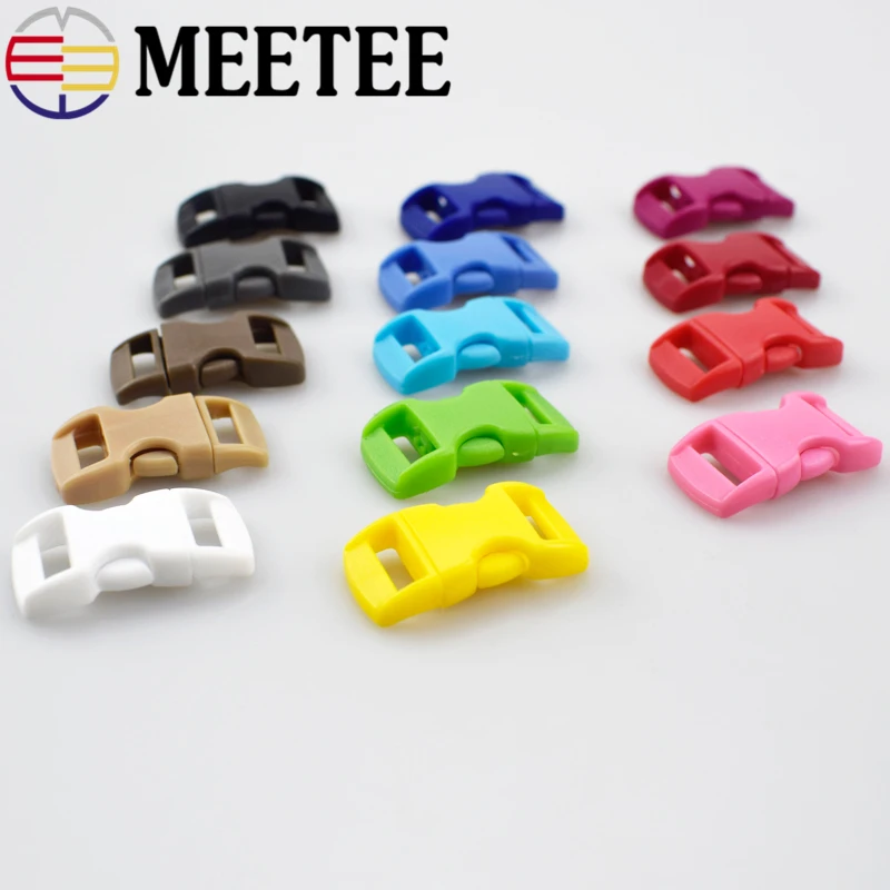 5 шт. Meetee 10/15 мм Цветная Пластиковая изогнутая боковая застежка с пряжкой для