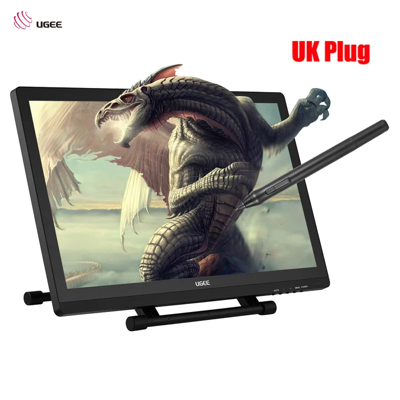 Ugee 2150 21," 5080LPI 1080P HD графический планшет экран ips монитор Дисплей Подставка интеллектуальная ручка для ящика художника - Цвет: Синий