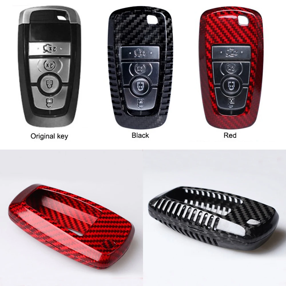 Автомобильный Стайлинг из чистого углеродного волокна чехол для ключей Ford New Mondeo