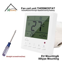 hessway heat cool temp thermostat digital 220v for 3 speed fan coil units