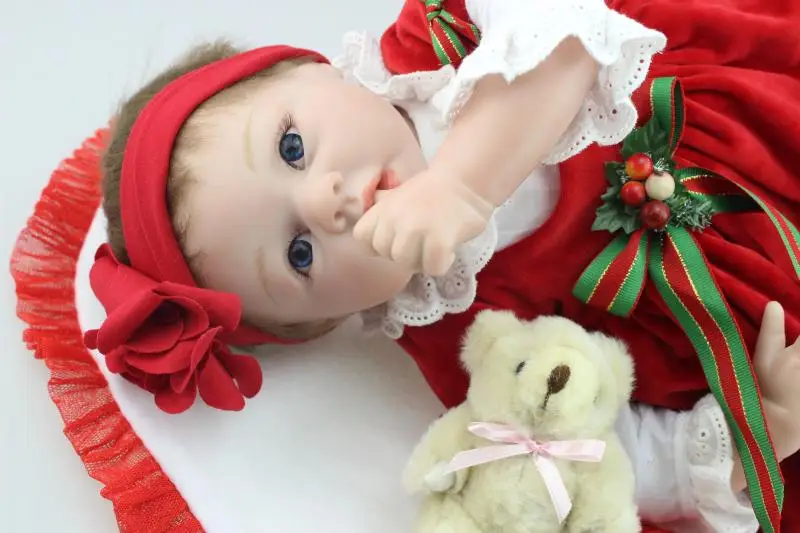 Reborn Baby Doll мягкий силиконовый 22 дюймов 55 см магнитного рот прекрасные