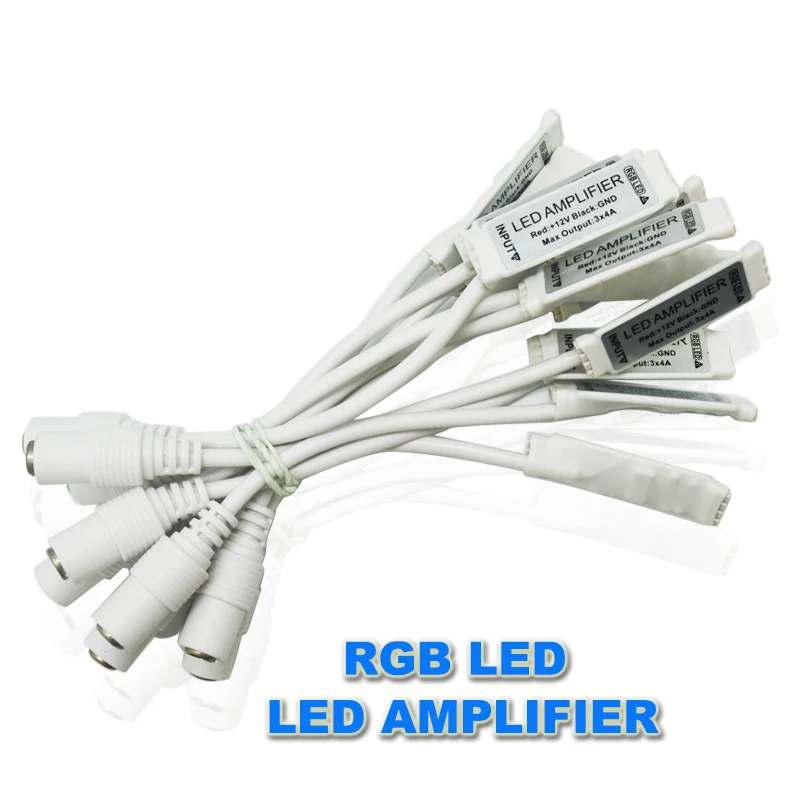 Мини RGB LED усилитель сигнала 20 шт. 12 В 24 контроллер с разъемом постоянного тока