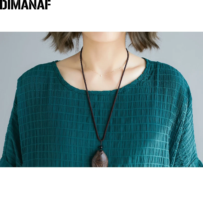 DIMANAF, женские футболки размера плюс, базовые, женские топы, туника, большие размеры, футболки из хлопка и льна, свободная повседневная женская одежда, однотонная, лето