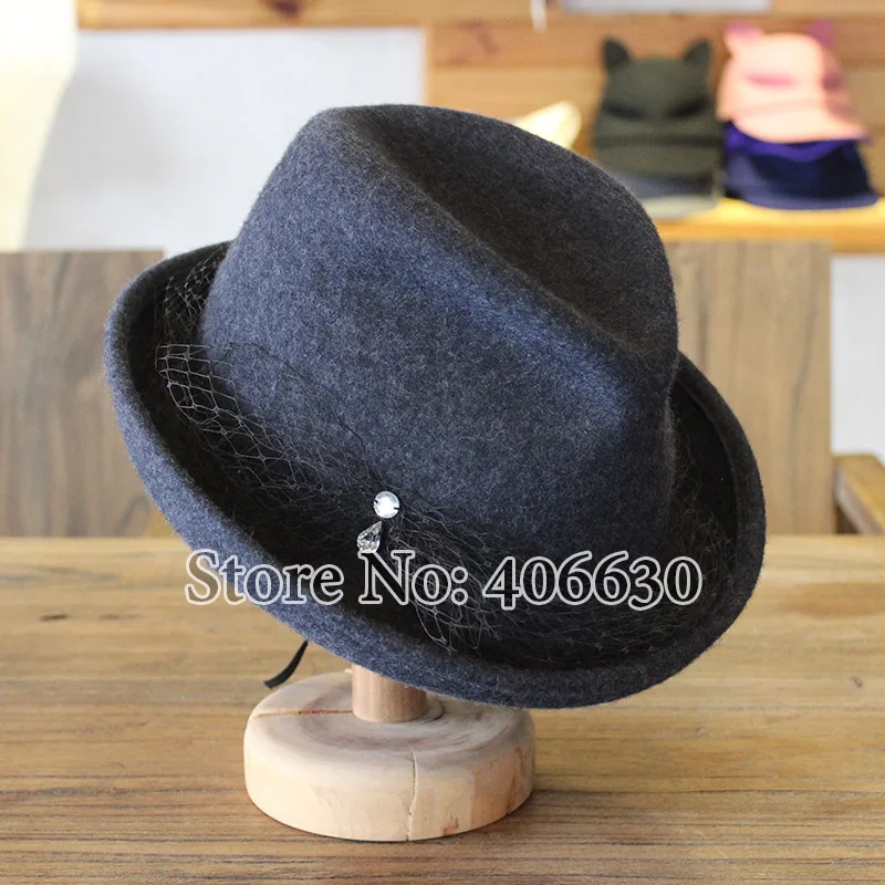 

Wool Felt Fedora Hats For Women Chapeu Panama Hats Female Fancy Jazz Hats Free Shipping PWFR069