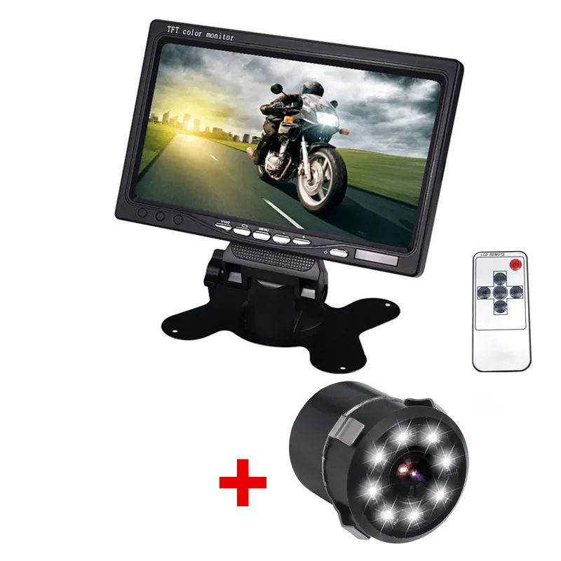 Monitor k185 UP GSPSCN HD 7 дюймов ЖК-дисплей цветной экран заднего вида DVD VCR монитор СВЕТОДИОДНЫЙ фонарь ночное видение резервная камера заднего вида инфракрасная - Цвет: Monitor k185 UP