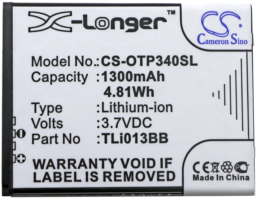Аккумулятор Cameron Sino 1300mAh TLi013B2 TLi013BB для Alcatel OT 4013 4013D 4013J 4013K Orange Klif|cameron sino|1300mah