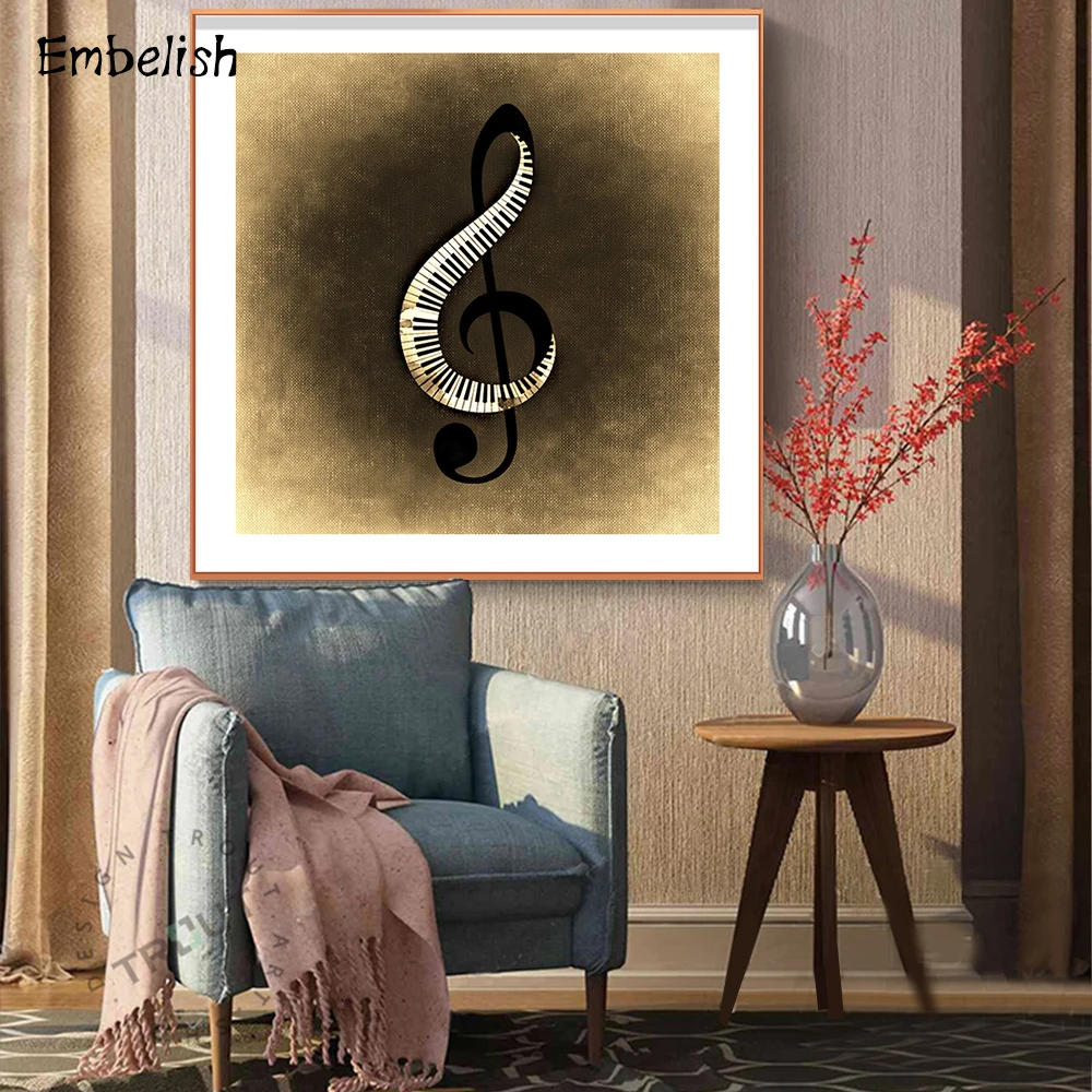 

Embelish 1 Pieces Large Size Music Notes Large Wall Art Posters For Living Room Modern Home Decor Artworks HD Canvas Paintings