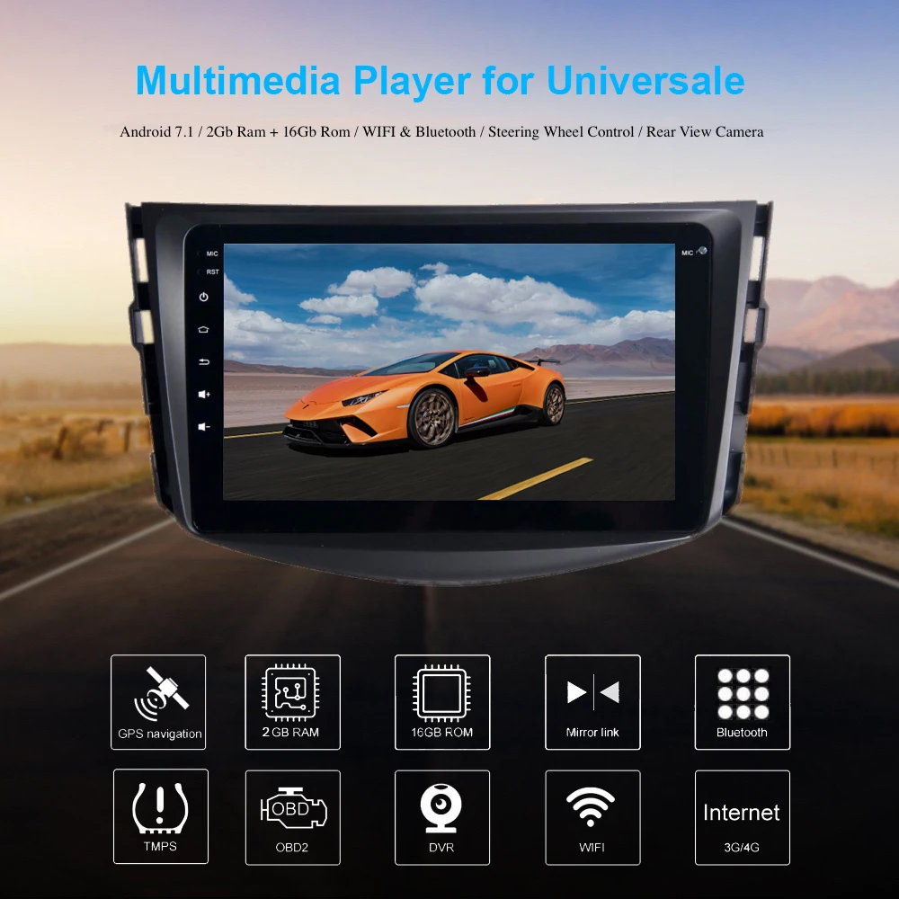 8 &quot1 din автомобильное радио GPS Android для Toyota RAV4 Navi 2009 2010 2011 2012 авто стерео USB AUX WIFI BT HDMI