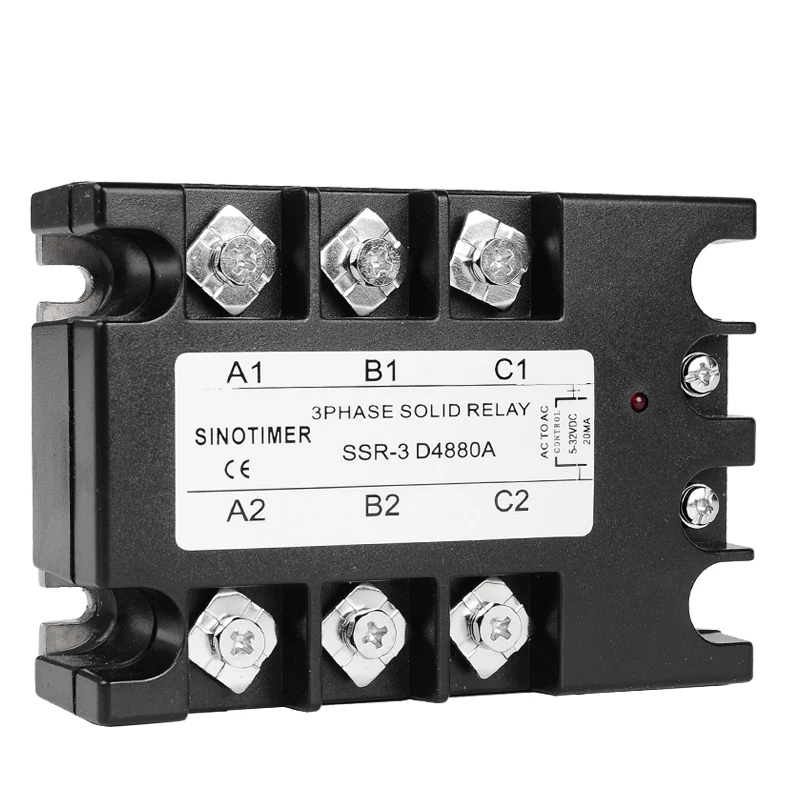 SINOTIMER бренд 3 фазы твердотельные реле SSR D4880A 80A DC-AC Выход модуль relais для контроллера