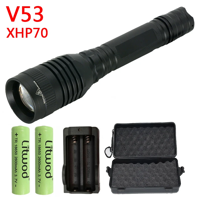 Litwod Z20V53 CREE XHP70 конвой Объектив 32 Вт чип лампа 18650 3200lm Мощный тактический светодиодный фонарь XHP50 zoom охотничий светильник - Испускаемый цвет: Option D