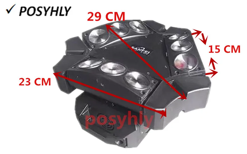 4 шт./9X10W светодиодные фонари-пауки + кейс для полета RGBW 4IN1 движущиеся фары dmx512
