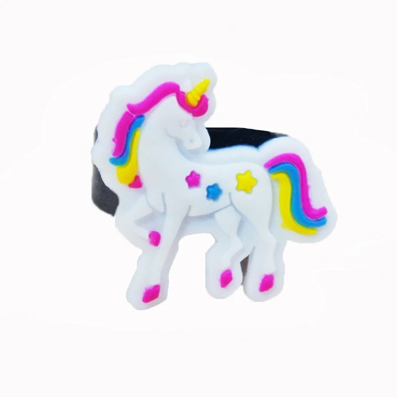 ring 4 10pcs 10 шт мультфильм детей день рождения подарок маленький игрушечный браслет Русалка Единорог браслет из ПВХ кольцо baby shower вечерние подарок - Цвет: ring 4 10pcs
