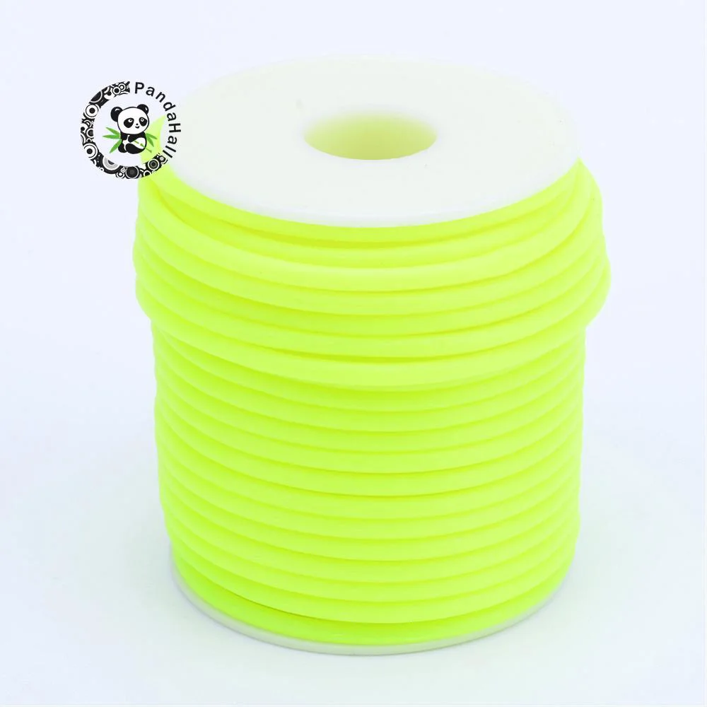 Green Yellow Pandahall 50 м/рулон 2 мм ПВХ полые трубы трубчатый резиновый шнур резьба обернутая с белым пластиковым золотником для изготовления ювелирных изделий отверстие: 1 мм - Цвет: Green Yellow