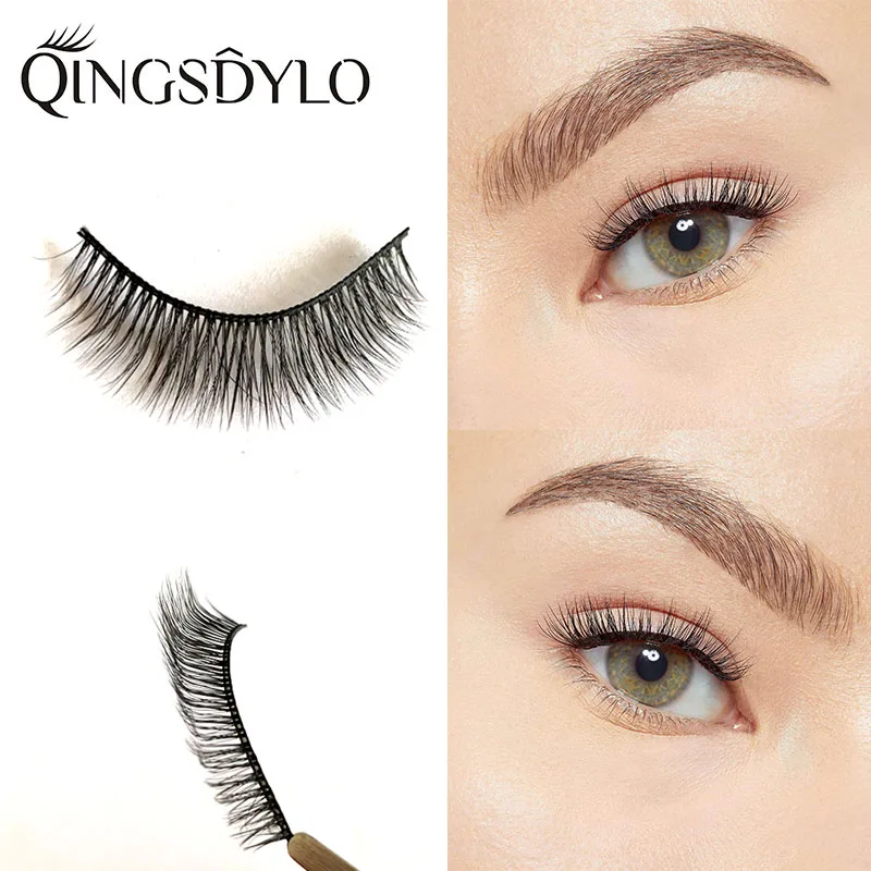 3D накладные ресницы ручной работы натуральные шелковые легкие и многоразовые