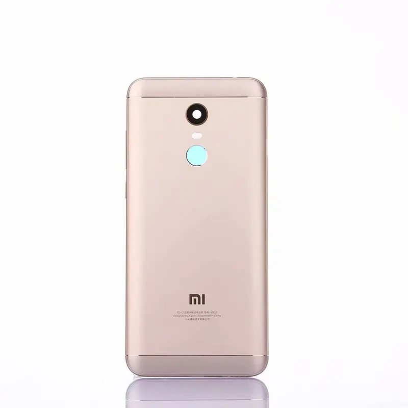 Gold Корпус для Xiaomi Redmi 5 Plus, задняя крышка для батареи, чехол для мобильного телефона, запасные части, чехол с кнопками, объектив - Цвет: Gold