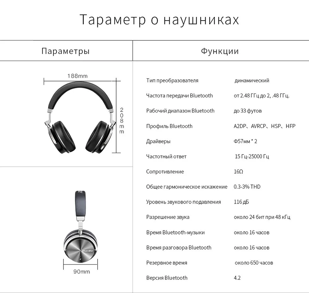 Новинка года наушников Наушники Bluedio T4S Bluetooth наушники гарнитуры Портативный с микрофоном для музыки наушников