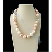 14mm aaa multicolor south sea shell pearl necklace 18 ll003noble style natural fine jewe free shipping