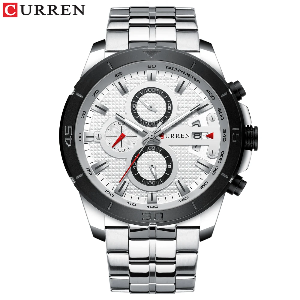 Relogio Masculino мужские часы CURREN Топ бренд Роскошные Мужские кварцевые из нержавеющей