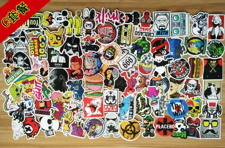 100 шт стикер s DIY Наклейка для скрапбукинга набор Водонепроницаемый Граффити стикер для багажа винтажный стикер для канцелярских товаров