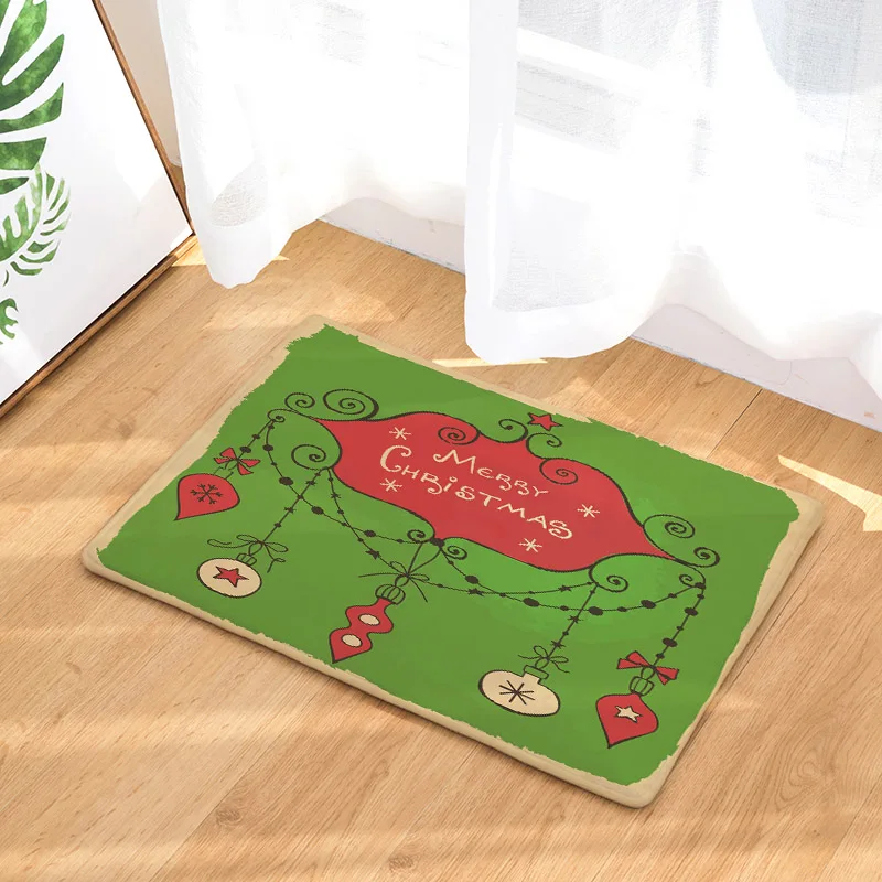 Comwarm Entrance Welcome Door Mat Christmas Anti-Slip Joyful Kids Snowman Cartoon Santa Claus Socks Bedroom Kitchen Floor Carpet | Дом и сад
