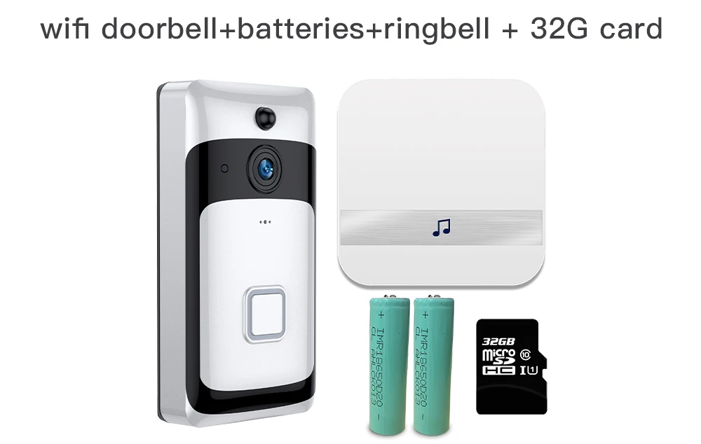 Bundle 5 SDETER Беспроводной IP wifi видео дверной звонок видеодомофон wifi дверной Звонок камера ночного видения PIR сигнализация камера безопасности Android IOS - Цвет: Bundle 5
