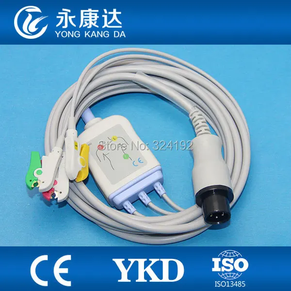 Geneic 6 pin ECG Cablewith 3LD IEC зажим без сопротивления доказанный Производитель ISO 13485 |