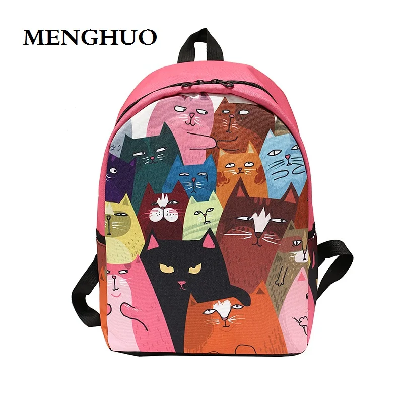 Забавный рюкзак с принтом кота школьная сумка для девочек подростков Сумка