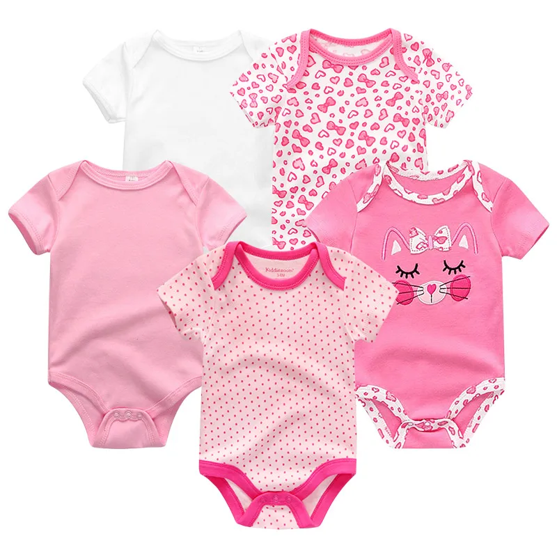 Baby Girl Clothes994 5 шт./лот Единорог для маленьких девочек одежда комбинезоны для малышей для маленьких мальчиков Одежда для мальчиков и девочек; Roupas de bebe; Костюмы Размер 0-12 мес., комплект короткий рукав принт - Цвет: Baby Girl Clothes994