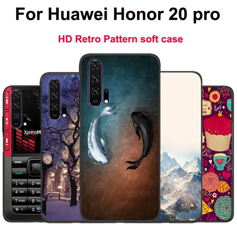 Чехол для Huawei Honor 20 Pro Мультяшные силиконовые чехлы телефонов с принтом животных