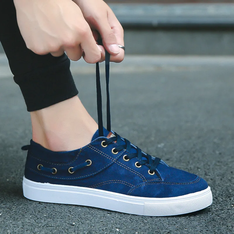 

Size 39-44 Men Summer Flat Shoes Canvas Shoes Student Casual Breathable Business Old Beijing Tie Running Lace Shoes Black Shoes
