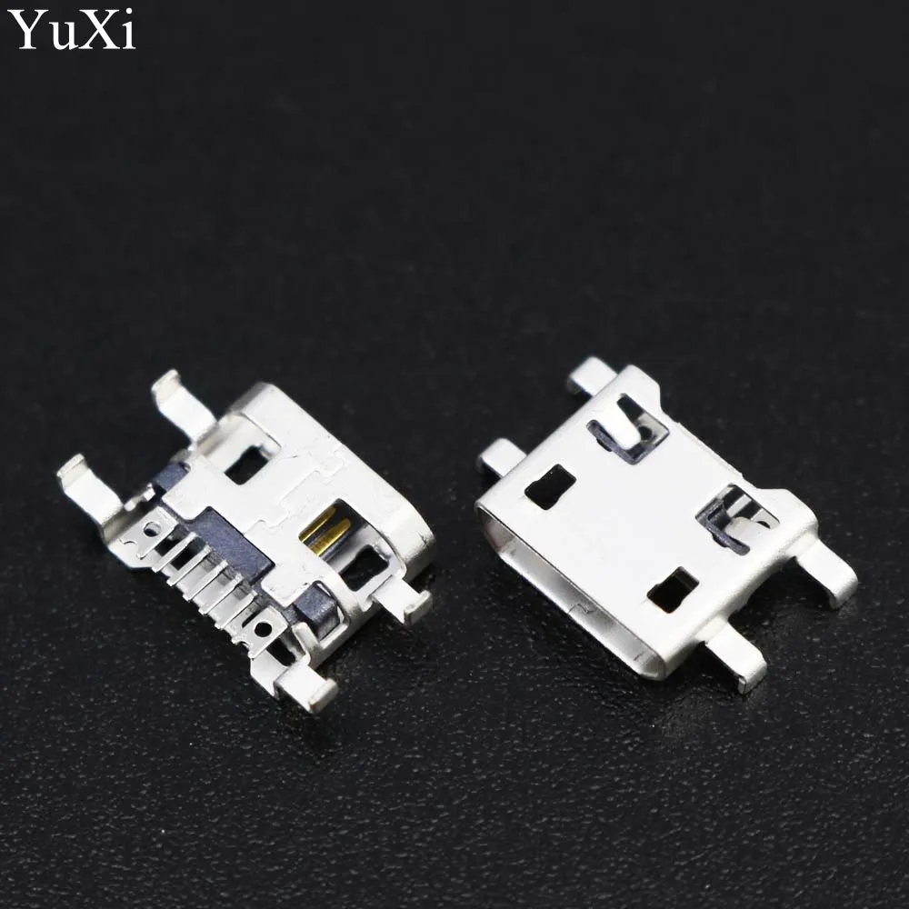 

YuXi 100pcs Micro USB 5pin 0.72mm no side B type Flat mouth without curling side Female Connector For PCB repair mobile tablet
