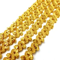 womens bracelet yellow gold filled 3 heart design romantic bracelet chain link 19cm