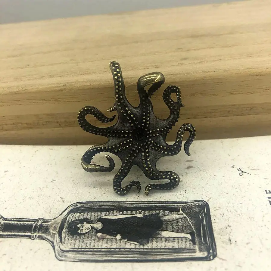 EDC латунь Осьминог Череп Бусы на шнурок Подвеска со шнурком DIY ожерелье