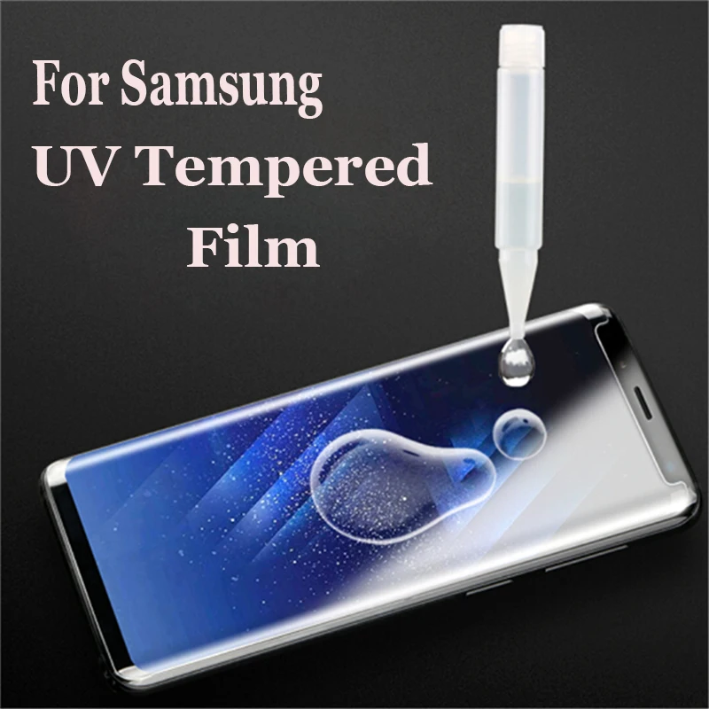 5D UV Nano жидкое изогнутое клеевое закаленное стекло для samsung Galaxy S8 S9 10 Plus Note 8 9 S10 Lite защитная пленка на весь экран