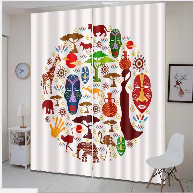 

Egyptian dance Handle 3D Window Curtain Luxury Blackout Living Room wedding Bedroom decorate Cortina Drapes Rideaux pillowcase