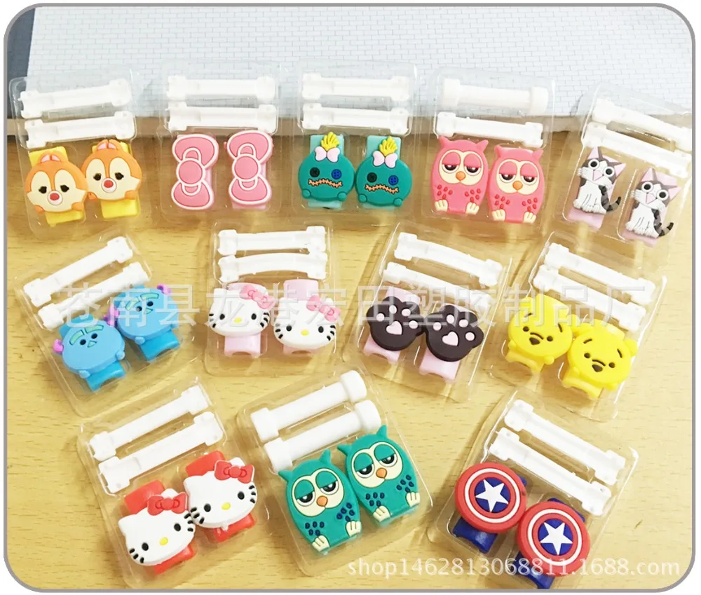 Выбор двухсторонний мультяшный USB кабель для защиты наушников защита телефона