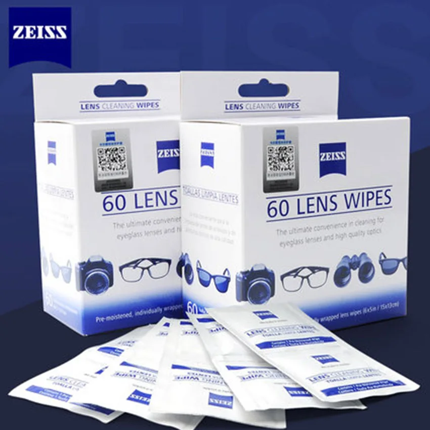 

Zeiss Pre-Moistened Wet Cleaning Wipes for Camera Glasses Sunglasses Lenses Microfiber Clean Cloth 60 Pcs