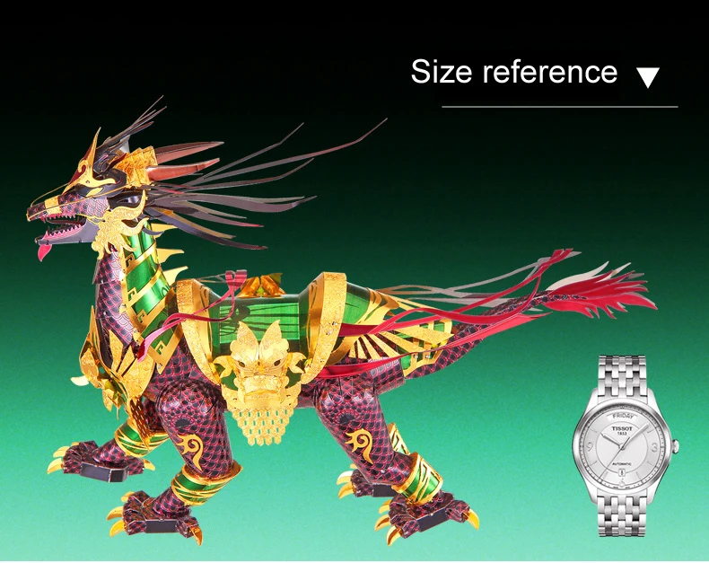 Piececool 3D металлическая головоломка благоприятный Kirin модель DIY 3D лазерная резка собрать головоломки игрушки настольные украшения подарок для детей