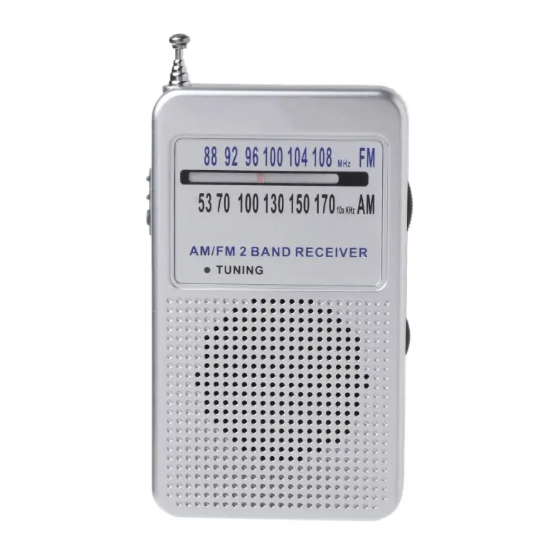 Синий/серебристый/серый портативный AM/FM 2 диапазона цифровой дисплей карманный