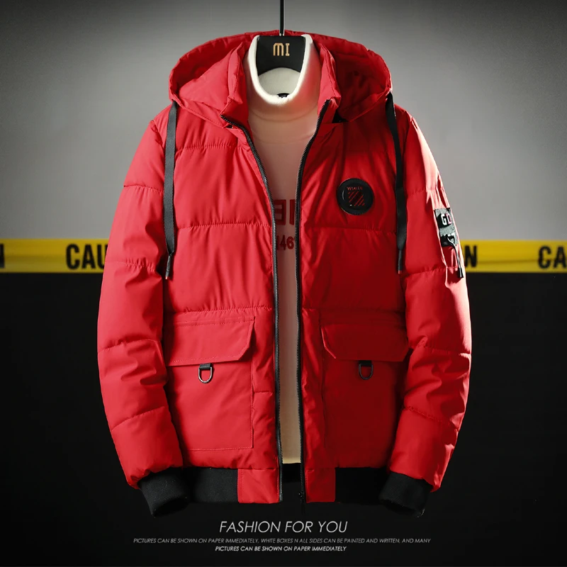 Мужские зимние толстые теплые куртки модные повседневные свободные парки теплая