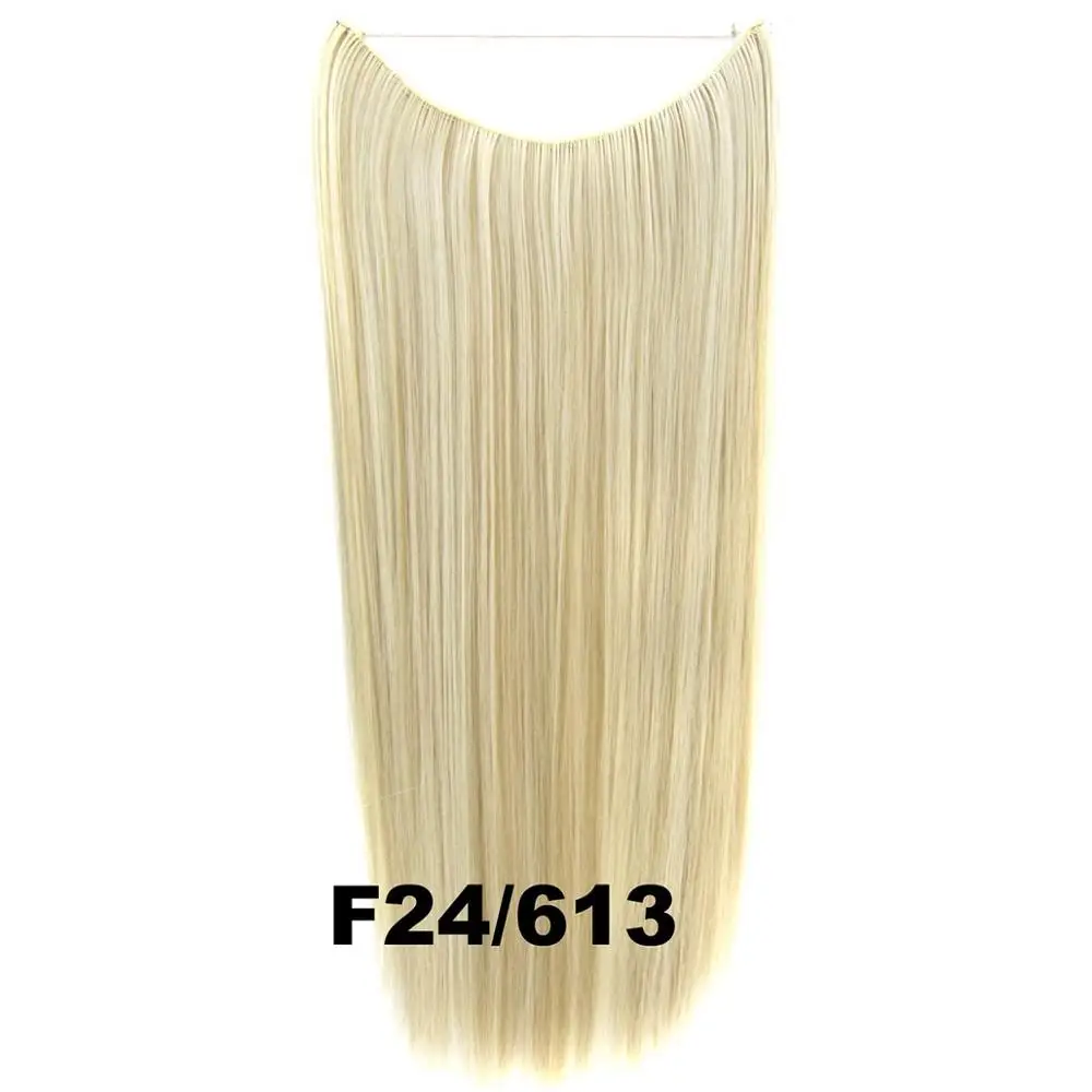 F24-613 Delice, длинные прямые волосы для наращивания, синтетические, рыбная линия, невидимые волосы для наращивания, шиньоны для женщин - Цвет: F24-613