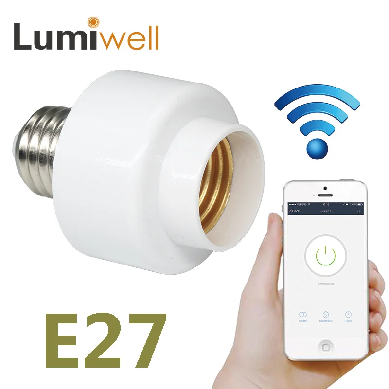 Lumiwell беспроводной wifi E27 лампа база держатель освещение базы Голосовое управление
